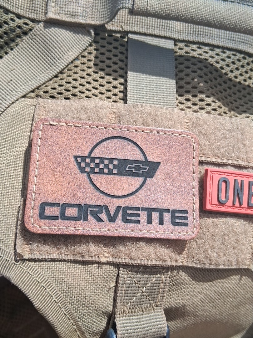 Corvette Leather Badge — Worn on Gear