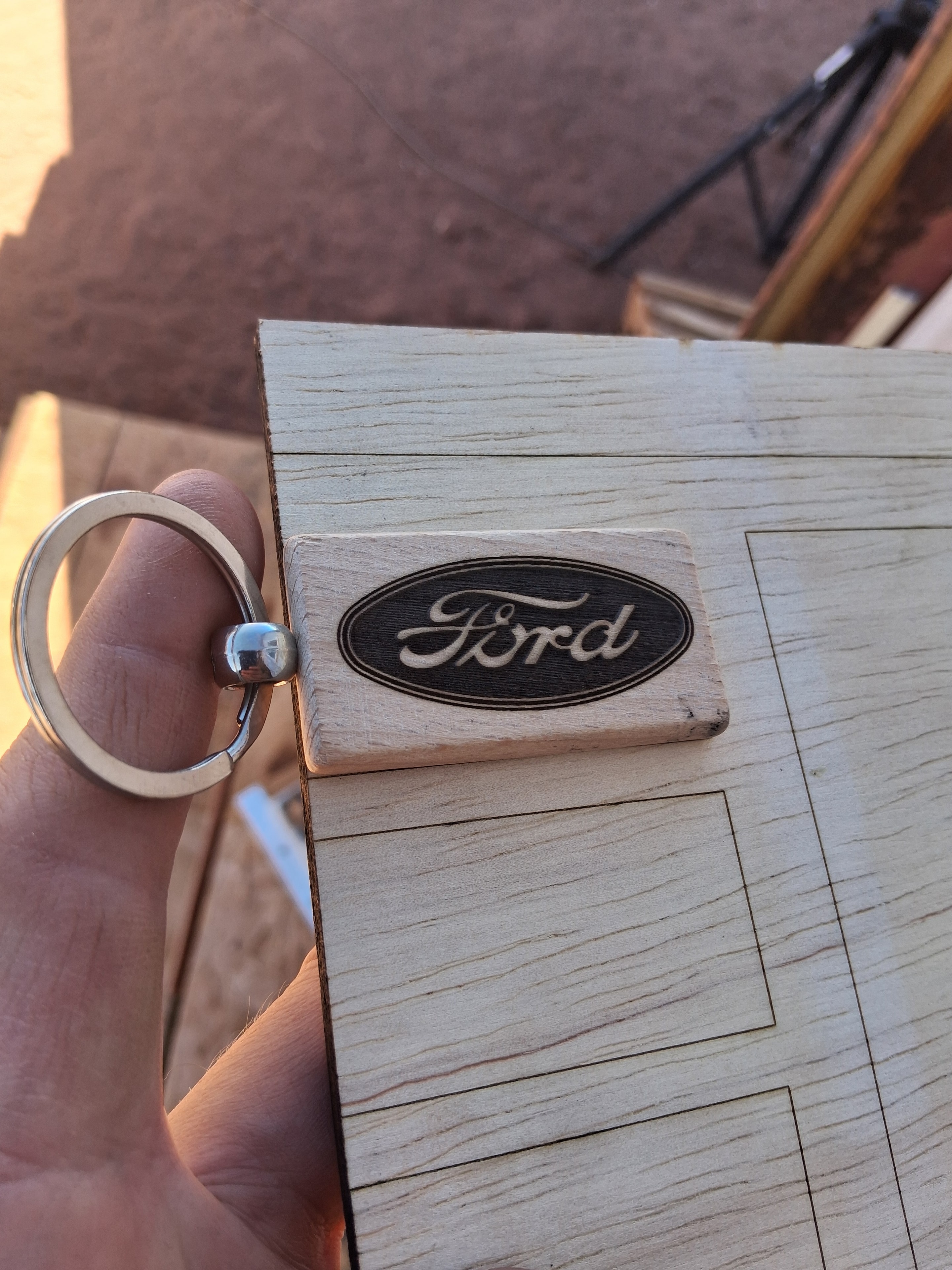 Ford Logo — Wood Keychain